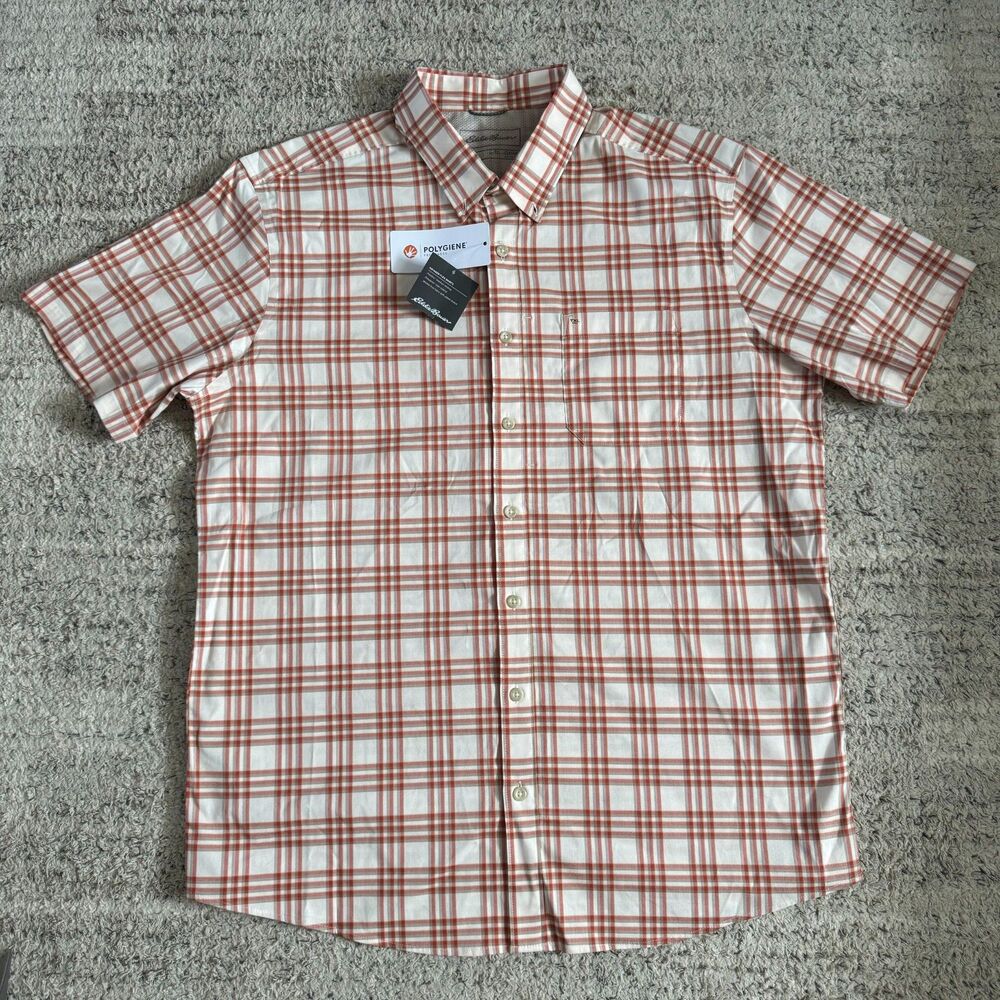 Eddie Bauer Voyager Flex Plaid Shirt Mens TXL Tall NWT Polygiene StayFresh